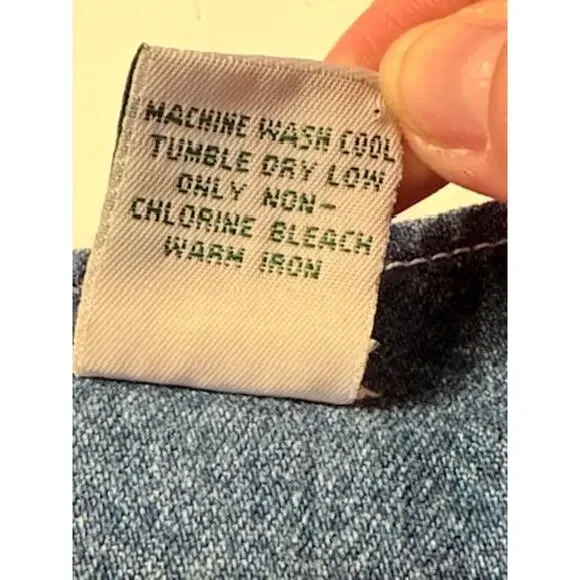 Vintage National Wildlife Federation Denim Jumper Dress Birds Pockets Large - Picture 4 of 10